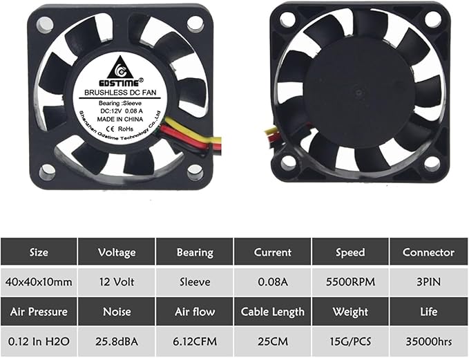 5pcs Aluminum Cooling Radiator for Computer 12v Fan 37x37x25MM