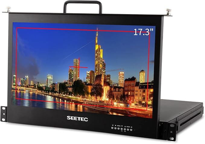 SEETEC 17.3 Inch SDI Rack Mount Monitor SC173-HSD-56 1RU Pull Out Production Monitor Full HD 1920x1080 3G-SDI HDMI