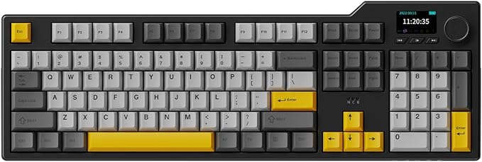 DAIDAI×AJAZZ AK35I V3 Full Size Hot Swap Mechanical Gaming Keyboard with Screen &amp Knob 2.4G/BT/USB-C Gasket Keyboard FR4 Plate 8000mAh Battery South Facing LED RGB(Avocado Axis)