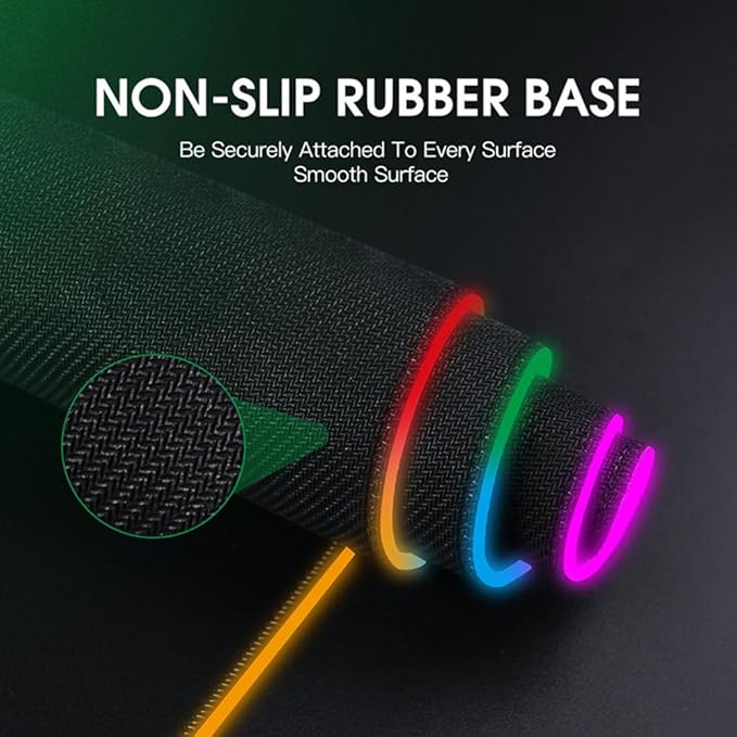 3-in-1 Wireless Charging RGB Gaming Mouse Pad 800x300mm 10 LED Light Modes Non-Slip Rubber Base USB Compatible with PC