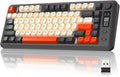ZIYOU LANG M75 Wireless Gaming Keyboard RGB Backlit Rechargeable 2000mAh Battery Small Membrane But Mechanical Feel Keyboard with Smart Display &amp Knob PBT Gradient keycaps for PC MAC - Shimmer