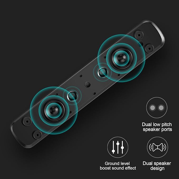 Computer Speakers for Desktop PC 3D Stereo Sound USB Computer Laptop Speaker with Breathing LED Light Microphone Soundbar for Office Home and Gaming