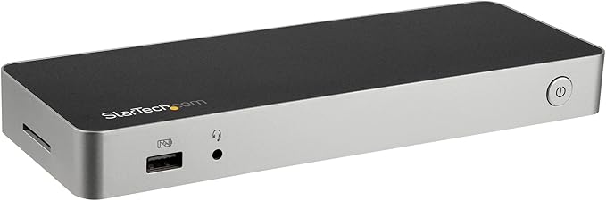 StarTech USB C Dock - Dual Monitor HDMI &amp DisplayPort 4K 30Hz - Laptop Docking Station 60W Power Delivery SD 4-Port USB-A 3.0 Hub GbE Audio - Thunderbolt 3 Compatible (DK30CHDDPPD)