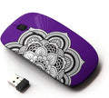 Graphic4You Mandala Flower (Purple) Ergonomic Wireless Mouse with Nano Receiver