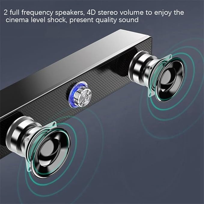 Home Theater HiFi Portable Speakers Stereo Bass Sound Bar Subwoofer Work for Computer TV Phone