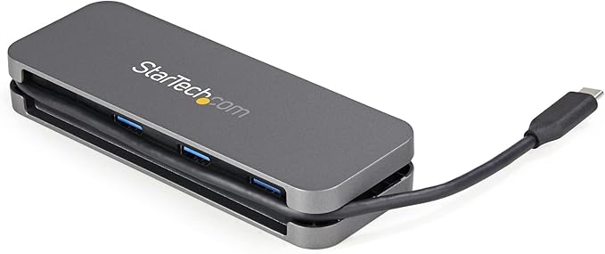 StarTech.com 4 Port USB C Hub - 3X USB-A/1x USB-C - 5Gbps USB 3.0 Type-C Hub (3.2/3.1 Gen 1) - Bus Powered - Portable USB-C to USB-A Adapter Hub - 11.2 (28.5cm) Cable w/Cable Management (HB30CM3A1CB)
