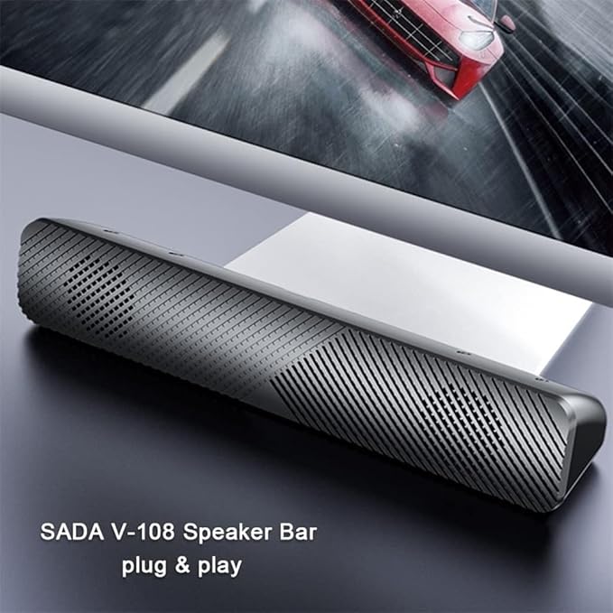 Computer Speakers for Desktop Portable Speaker Bar Computer Speaker 4D Stereo Sound Wired Computer Sound Bar USB Powered Soundbar Speaker for PC TV