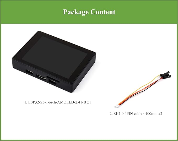 ESP32-S3 2.41inch AMOLED Touch Display Development Board 600x450 32-bit LX7 Dual-core Processor Onboard Accelerometer and Gyroscope Sensor ESP32 with Display (with Case Version)