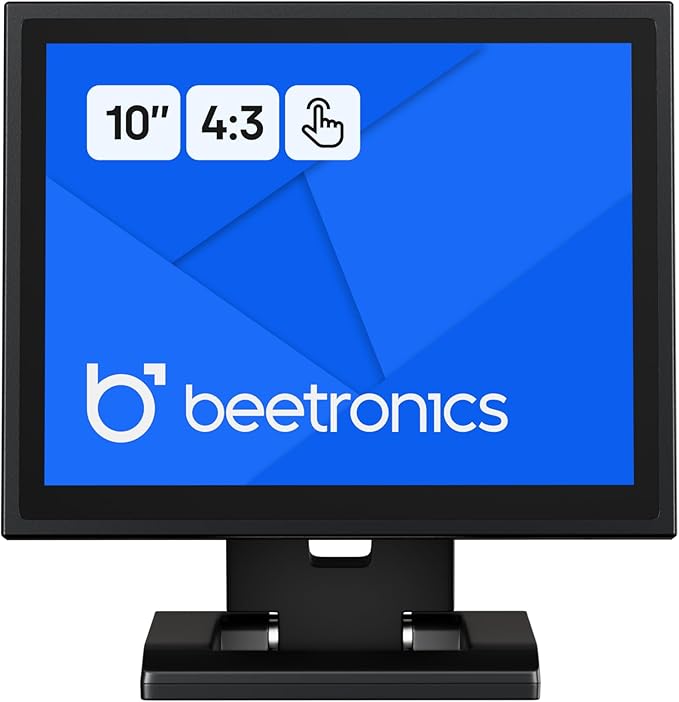 Beetronics 10 Inch Touchscreen Monitor | Full HD 1080p | 10TSV7M – Industrial-Grade Professional 10-Point Multi Touch Display for PC Mac Linux – HDMI DisplayPort USB-C VGA Inputs