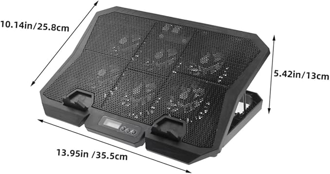 Laptop Cooling Pad 15.6 Inch Silent Cooling Fan Stand with Adjustable Speed and Blue LED Light for PC Laptop Cooler Holder Portable Heat Dissipation Base for Office and Home Use