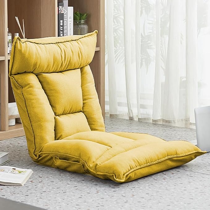 Floor Chair Floor chair with backrest foldable and headrest lazy sofa meditation chair window chair floor chair for adults comfortable armless lounge chair gaming chair ideal for reading (/Lig