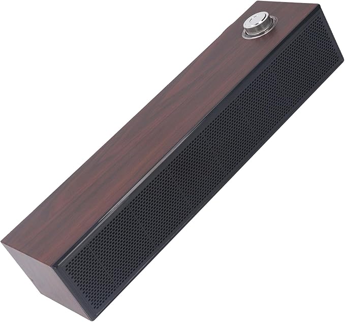 ANGGREK Desktop Computer Soundbar Computer Speakers HiFi Stereo AUX in Wired Plug and Play Volume Control Wooden Low Noise for Laptop