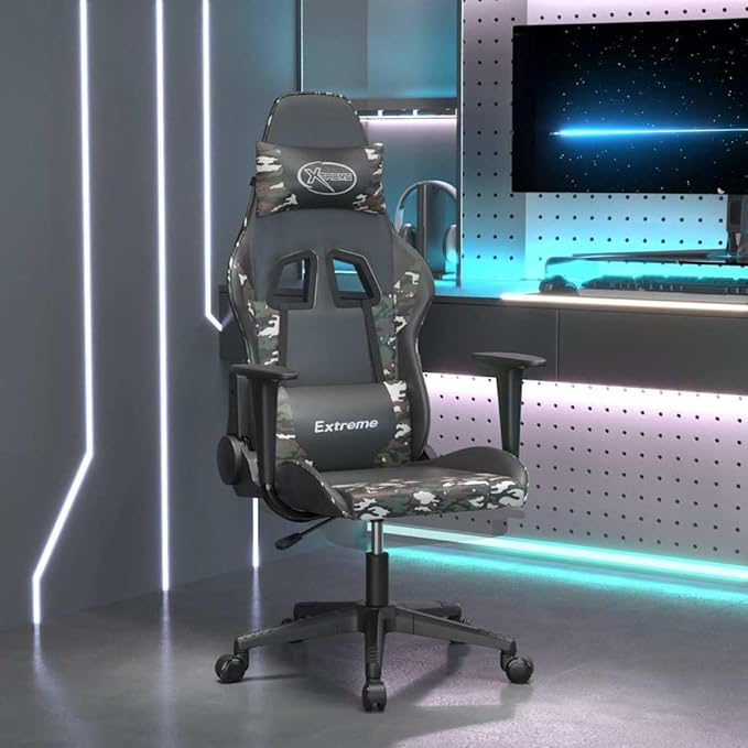 Ergonomic Gaming Chair with Footrest Adjustable Reclining Faux Leather for Office Desk Computer Room
