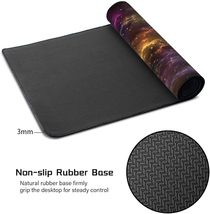 Galaxy Color Universe Large Mouse Pad Gaming Mousepad Desk Mat for Desktop Computer Keyboard Waterproof Mouse Mat Desk Pad with Non-Slip Base for Game School Office Home 35.4 x 15.7