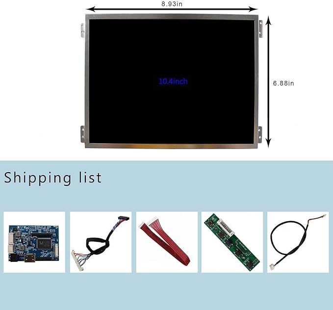 VSDISPLAY 10.4 Inch IPS 1024x768 LCD Screen 600Nits Display Panel with Audio LCD Controller Board VS-TY2660H-V661