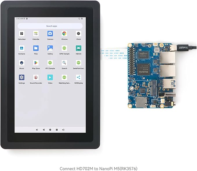 WayPonDEV FriendlyElec HD702M 7-inch IPS RGB LCD Screen - 800x1280 Pixels - MIPI Capacitive Touch Screen for NanoPi M5/NanoPC-T6 Computer Mini WiFi Router &amp Single Board Computer