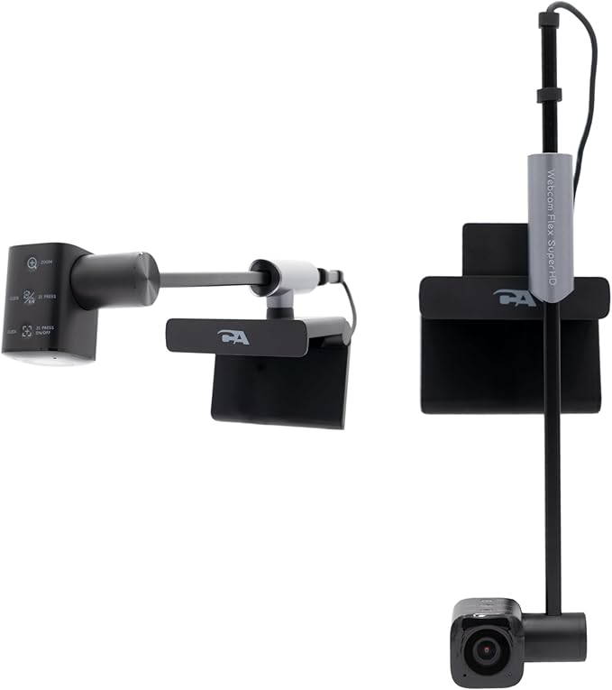 CA Essential Webcam Flex (WC-Flex) – Multi-function HD webcam with three mounting positions Center View for better eye contact Table View for desktop sharing and Traditional View on top of a monitor