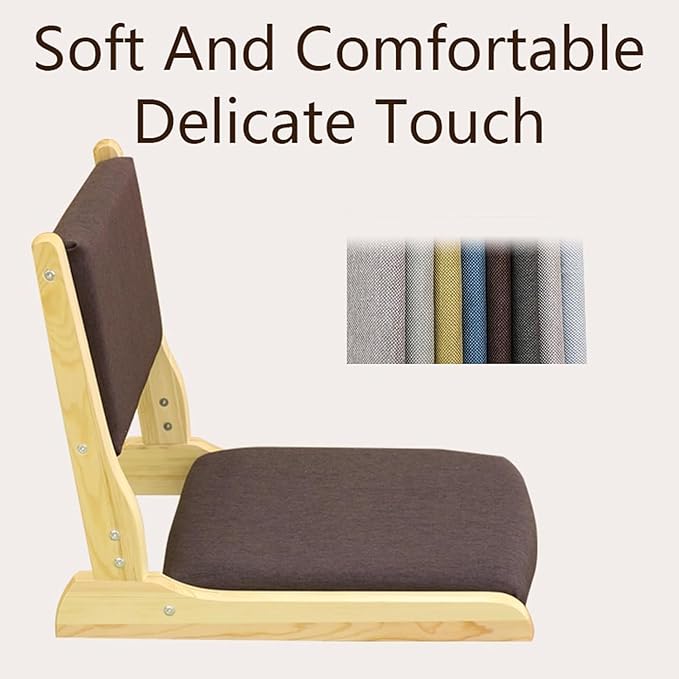 ELEFOCUS Tatami Floor ChairFloor SeatingFloors Chair with Back SupportFloors Meditation Chairs with Back Support(Style D)