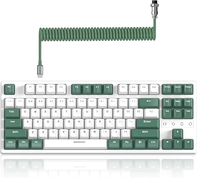 ATTACK SHARK K87 Gaming Keyboard Wireless TKL Mechanical Keyboard2.4G/BT 5.0/Wired Coiled Keyboard CableHot Swappable Tactile SwitchChroma RGB3000 mAh Rechargeable Battery for Windows Mac
