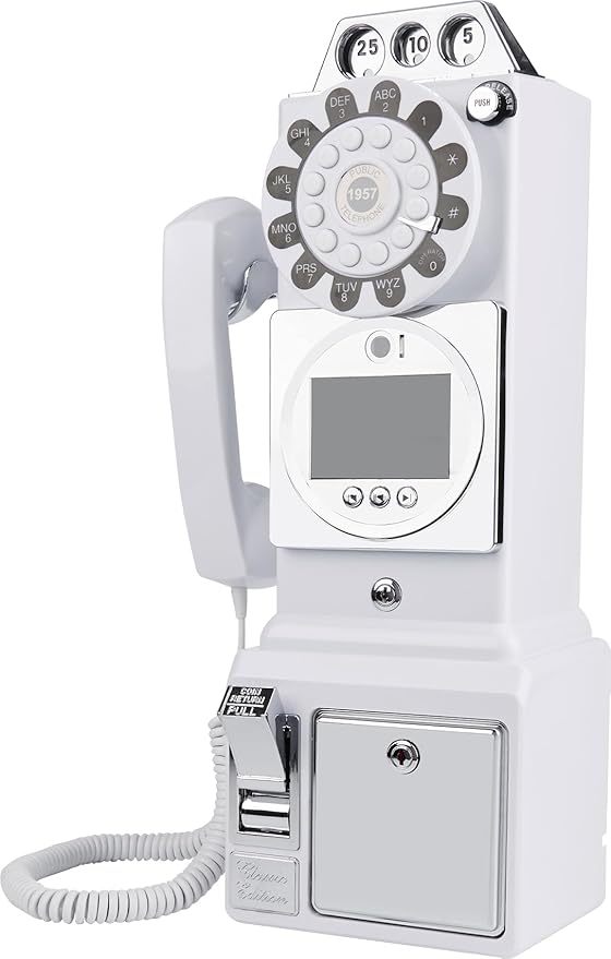 Video Guest Book Wedding Phone (Art Deco Wall-Mounted White)