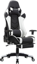 Ergonomic Gaming Chair with Footrest and Lumbar Support Height Adjustable Video Game Chairs for Adult Reclining Desk Chairs for Office Bedroom Study Room