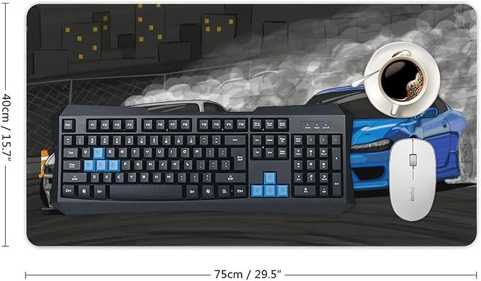 Large Mouse Pad Gaming Drifting S13 and S15 JDM Car Desk Mat Long Big Mousepad Extended Keyboard Computer Pad Office Desk Organizers and Accessories 40X75cm