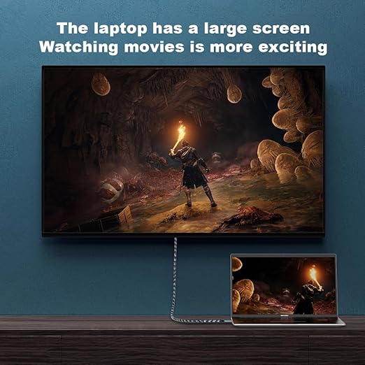 USB C to HDMI 2.1 Cable 6.6FT 8K@60Hz 4K@144Hz Thunderbolt 3/4 Compatible with MacBook Pro/Air iPad Pro iPhone 15 Supports HDCP 2.3 &amp HDR10 High Speed 48Gbps for XPS Galaxy S22 Gaming Monit
