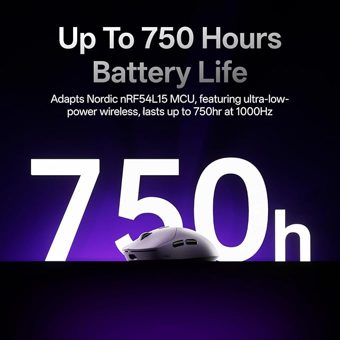 Rapoo VT2 MAX Wireless Gaming Mouse True 8K Wireless Polling Rate 53g Lightweight Up to 750 Hr Battery Nordic nRF54L15 MCU 120-Million Optical Switch 10 Programmable Buttons Macro Enabled