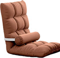 Floor Gaming Chair Convertible Lazy Sofa Chair with 5-Position Adjustable Backrest Meditation Chair Removable and Washable Chair Cover for Reading Meditating(Brown)