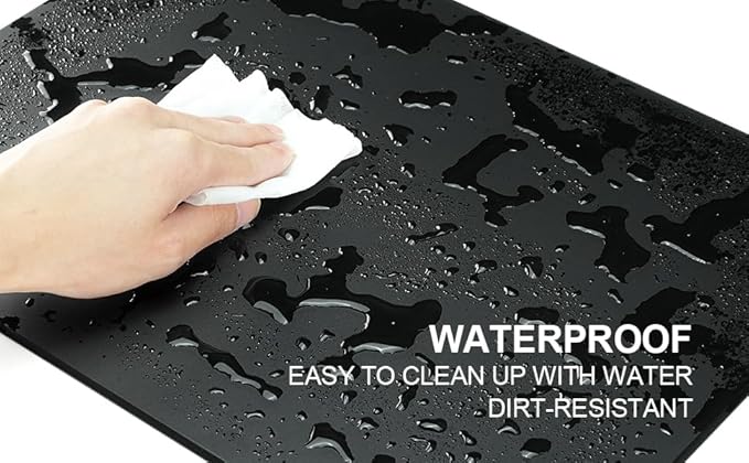 Extra-Large Glass Mouse Pad (Black-19.7 * 16'') Micro Etched Surface and Whole Silicone BaseGaming Mouse Pad Improved Precision and SpeedDurable Easy to Clean