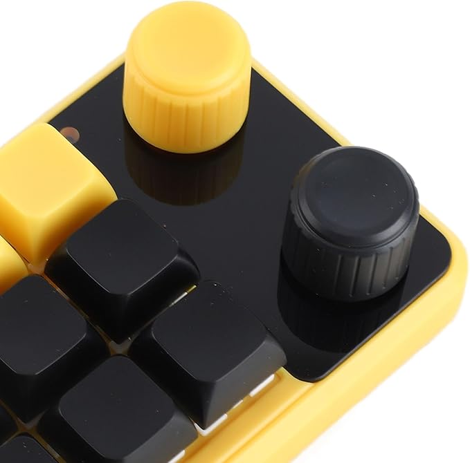 Walfront 12 Keys Mechanical Gaming Keypad Programmable One Handed Red Switch RGB Knob Keyboard for Office Gaming Music Media and More