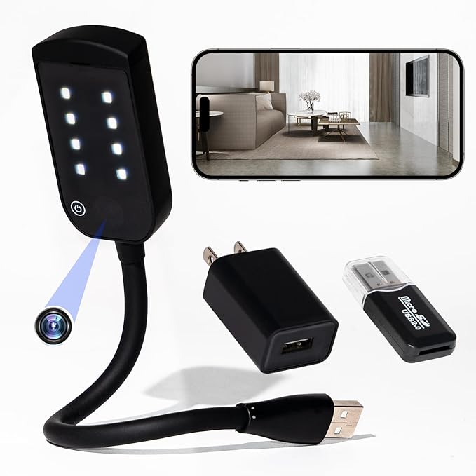 Camera Night Lamp - WiFi 1080P Ultra HD Small Nanny Surveillance Wireless Cam