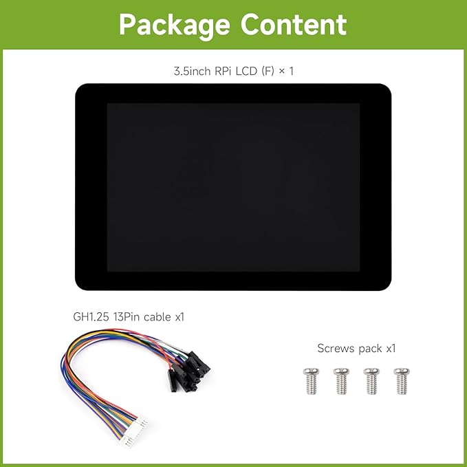 Waveshare 3.5inch Capacitive Touch Display Compatible with Raspberry Pi 5/4B/3B Pi Pico IPS Panel 320×480 5-Point Touch Immersion Gold Process Toughened Glass Panel