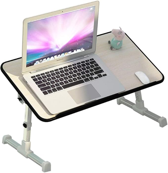 Tables Laptop with Cooling Fan - Adjustable Panel Folding Leg Chair Suitable for Bed Sofa (Black 52x30cm)
