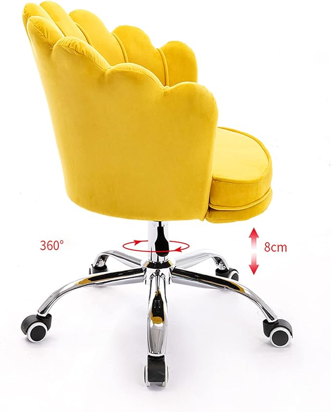 Velvet Dresser Chair Ergonomic Office Game Chairs Bedroom Swivel Recliner Chair with Adjustable Sit Height Home Chair Living Room for Gaming