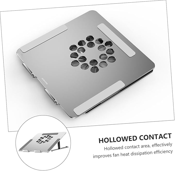 Veemoon Aluminum Alloy Laptop Cooler with Adjustable Height Stand RGB LED Fan Cooling Pad for Gaming Laptops and Notebooks Silver USB Powered Cooling Pad for Office and Home Use