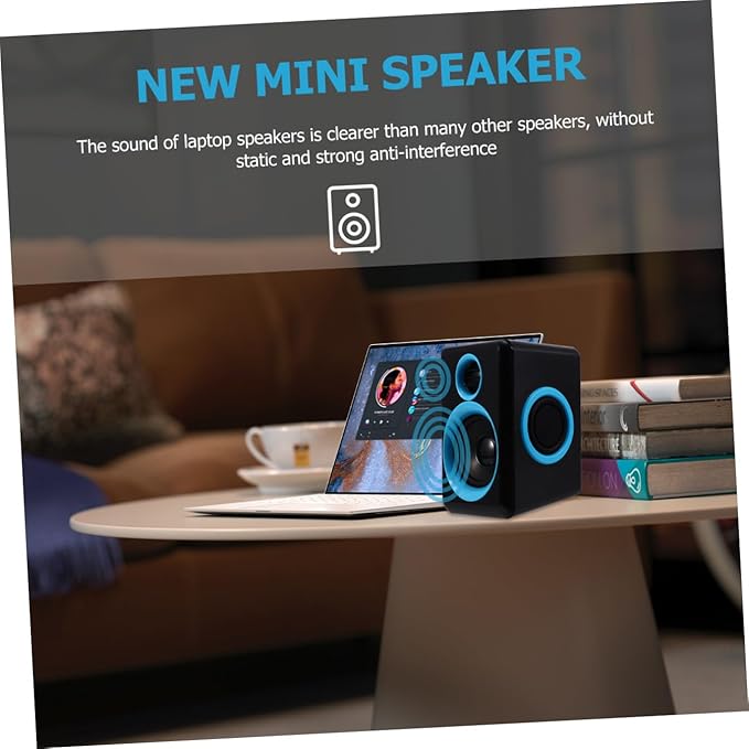 Mikikit Mini USB 2.0 Desktop Computer Speakers Compact Loudspeaker Box for Laptop and Home Pc Powered USB Wired Surround Sound Mini Speaker Compatible with Dc 5v Voltage