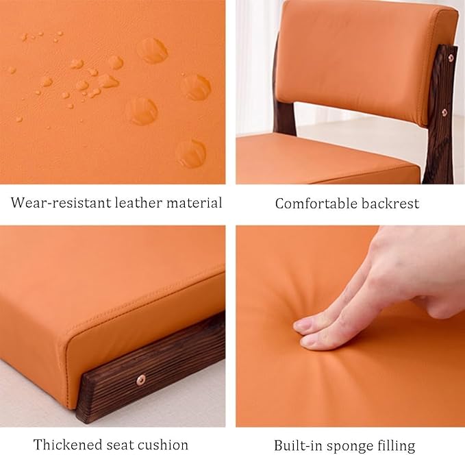ELEFOCUS Japanese Floor Chair with Back Support Tatami Chair with Cushion Portable Japanese Legless Seats Meditation Seat(Green a)