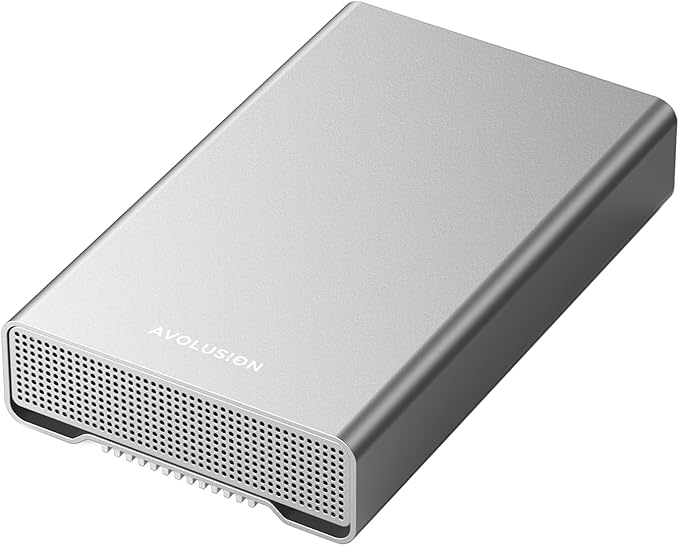 Avolusion PRO-G2 16TB USB 3.2 Gen 2 (10Gbps) USB-C External Hard Drive for Windows/MacOS (Silver)