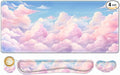 ToLuLu Large Mouse Pad Desk Pad Set Wrist Rest Support Desk Mat for Keyboard and Mouse 4PCS 35.4”x15.7 XXL Giant Mouse Pad Non-Slip Base Stitched Edges Mousepad for Home Office Dreamy Clouds