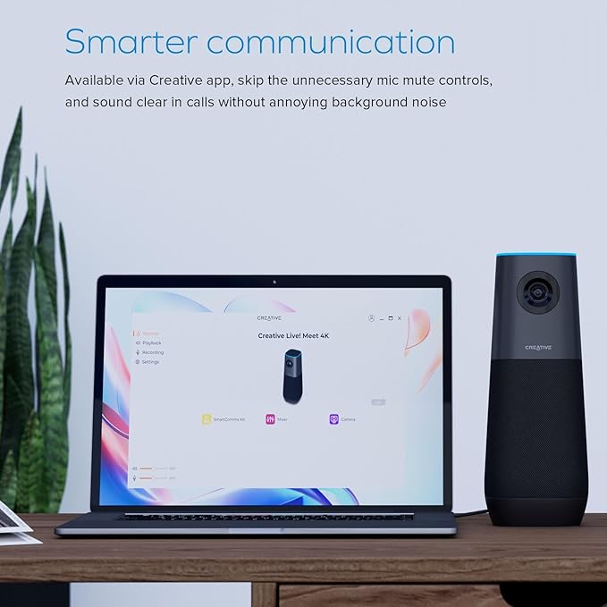 Creative Live! Meet 4K: 4K UHD Conference Webcam with Auto Tracking with 7 X Digital Zoom for PC and Mac