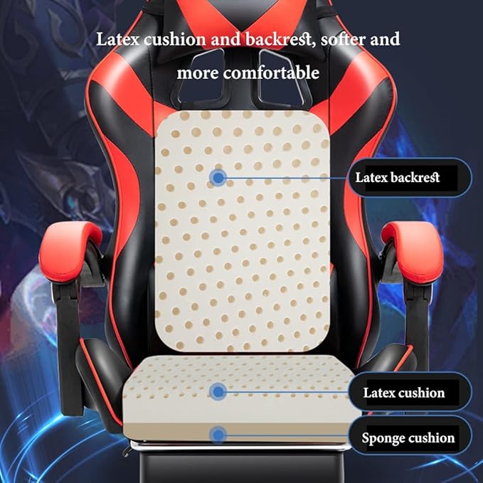 GIZNXBA Gaming Chair with Footrest Ergonomic Computer Chair Lumbar Support Backrest and Seat Height Adjustable Swivel Recliner Racing Office High-Back Game Chair (Color : /Red)