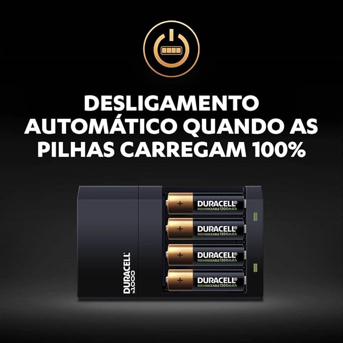 DURACELL - AA and AAA Rechargeable Battery Charger with 4 AA Batteries