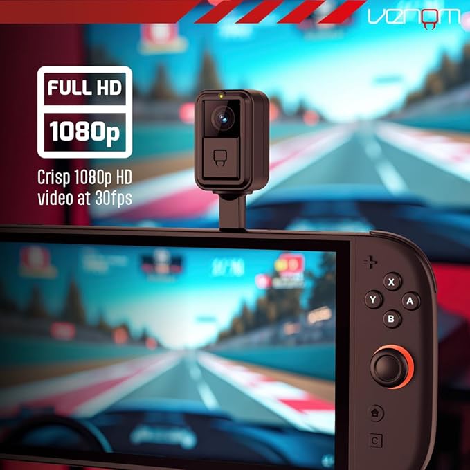 Venom USB Camera for Nintendo Switch 2 | 1080p HD 30fps Video Chat Webcam with Flexible Neck