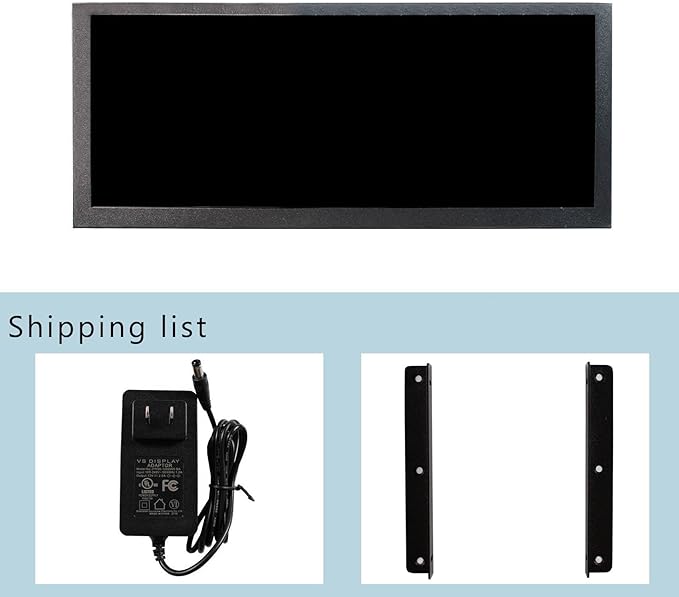VSDISPLAY 10.3 Inch 1920x720 Portable LCD Monitor 850 Nits 10.3'' Small Stretched Bar Display with Video Inputfor DIY Game Monitoring Second Screen Panel