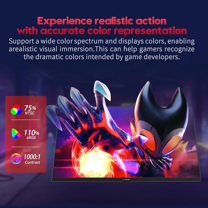 Viewedge Gaming Monitor 27 inch 240Hz 1ms FHD (1920x1080p) Computer Monitor 110% sRGB HDR10 HDMI x 2 &amp DP x 2 Port Built-in Speakers Support Freesync and Wall Mount