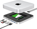 Mac mini Dock USB C Hub with Dual SSD Enclosure- Fits M.2 NVMe/SATA SSD and 2.5 inch SSD USB-C 10Gbps SD/TF Card Readers Docking Station for Mac mini M1/M2/Mac Studio | Accessories