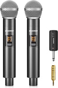 Aokeo Wireless Microphone Only for Mic Input UHF Metal Dynamic Handheld Multipurpose Mic with Rechargeable Receiver (Work 4hs) 160ft Range for Karaoke Machine Amplifier Speaker Mixer
