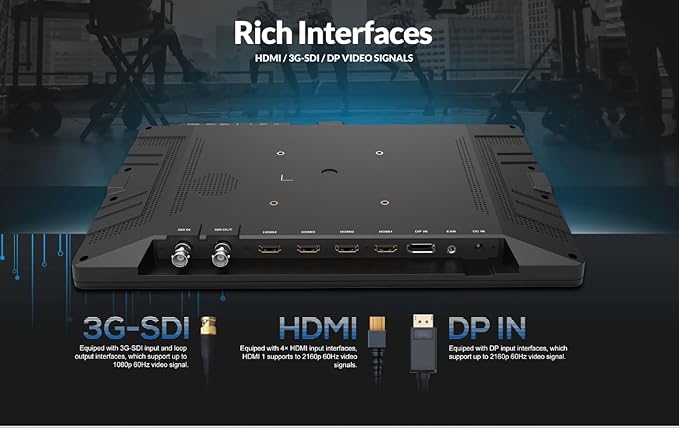 LILLIPUT 13.3 A13 OLED 4K 100000:1 Contrast and 100% DCI-P3 ColorQuad-Split3G-SDI in&ampOut HDMI×4 DP×1 Broadcast Monitor