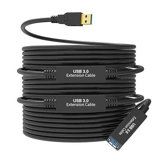 75FT USB 3.0 Active Extension Cable Long USB Extension Cord A-Male to A-Female With High-Speed Data Signal Amplifier Compatible With Quest 3.VRRift.360 Kinect. XboxWebcam.PS4 HD Camera or More